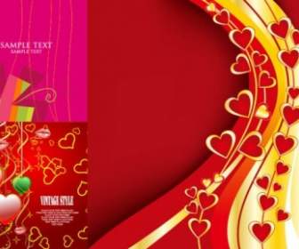 3 Hari Valentine Yang Indah Vektor Unsur