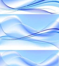 3 Dynamische Linien Des Vektors Blauem Hintergrund