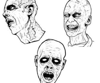 3 Gratis Illustrati Grafica Vettoriale Zombie Spaventoso