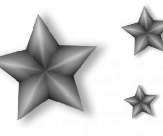 3 Estrelas De Metais Com Transparência