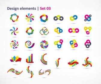 3 Sets Of Beautiful Vibrant Graphic Design Vector