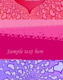 3 Valentine Day Heartshaped Card Background Vector