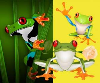 3 Vector Cute Frogs