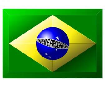 3D Bandera Brasileña.