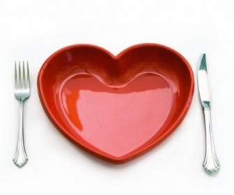 Hình ảnh 3D Heartshaped Loạt Các Highdefinition Bộ đồ ăn Bằng Heartshaped