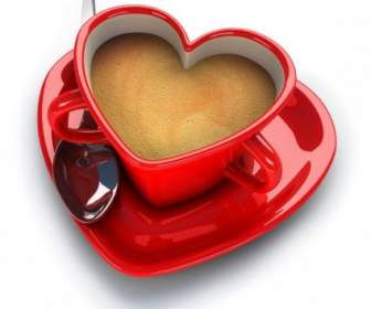커피를 사랑 하는 Highdefinition 사진의 3d Heartshaped 시리즈