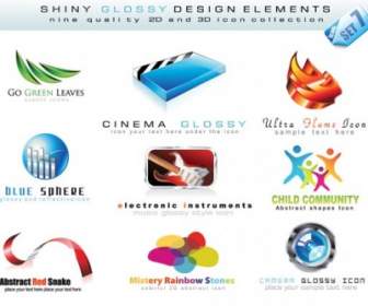 3D Style Logo Template Vecteur Nonoriginal Fonctionne
