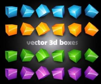3D Threedimensional Kotak Vektor