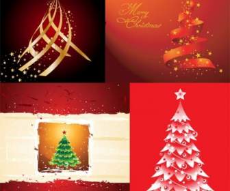 4 Beautiful Christmas Tree Vector