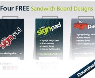 4 Vettori Di Disegno Libero Sandwich Board