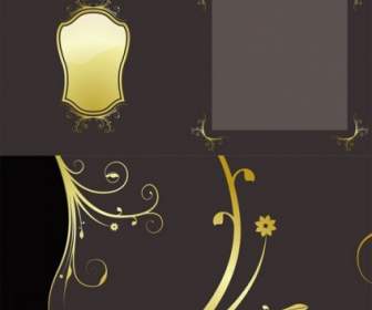 4 Gold Lace Pattern Vector