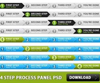 4 つのステップ プロセス パネル無料 Psd ファイル