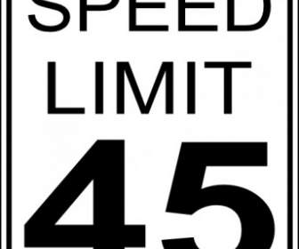 45mph Höchstgeschwindigkeit Straßenschild ClipArt