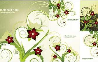 5 Fashion Flower Pattern Vector Material