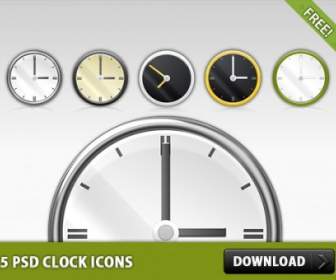 5 Free Psd Clock Icons
