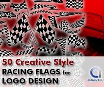 50 Bandeiras De Corrida De Estilo Criativo De Design De Logotipo