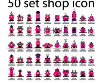 50 Tipos De Loja Icon Vector