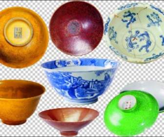 7 Keramik Mangkuk Mangkuk Kayu Psd Gambar