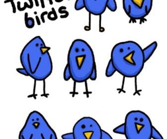 8 أمبير لطيف بسيطة التغريد الطيور الرسومات