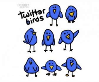 8 Graphiques D'oiseaux Twitter Simple Mignon