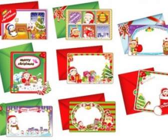 8 素敵なクリスマスのベクトル カード