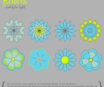 8 Simple Vector Flowers