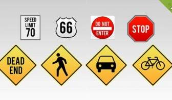 8 Verkehr Zeichen Symbole