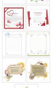 9 Lovely Greeting Cards Stationery Vector