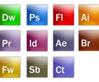 Pełny Zestaw Pliki Psd Warstwowe Ikonę Oprogramowania Adobe