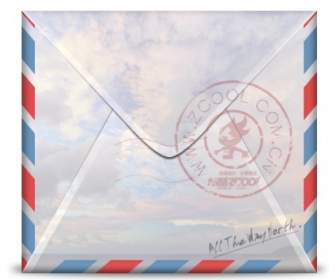現實的信封 Zcool 郵戳郵票 Psd 分層