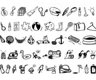 A Set Of Black Vector Icon Daily