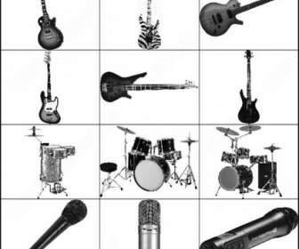 Eine Reihe Von Musikinstrumenten-Pinsel