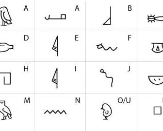 Eine Stilisierte ägyptische Hieroglyphische Alphabet