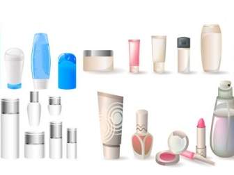 A Variety Of Cosmetic Bottles Vector