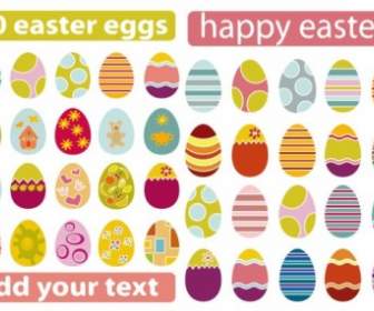 A Variety Of Easter Eggs Vector