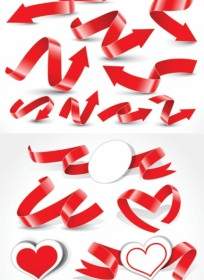 A Variety Of Festive Ribbon Ribbons Vector
