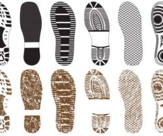 A Variety Of Fine Shoe Print Vector