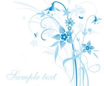 Abstract Blue Floral Vector Illustration