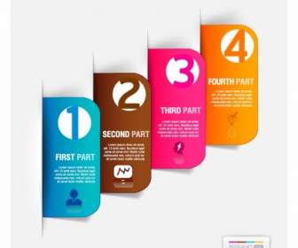Abstract Business Paper Cut Infographics Number Template