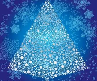 Resumo De árvore De Natal Com Arte Vetorial De Floco De Neve