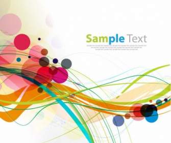 Abstract Colorful Rounds And Waves Background Vector Graphic
