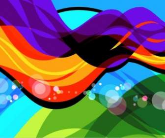 Abstract Colorful Wave Art Vector