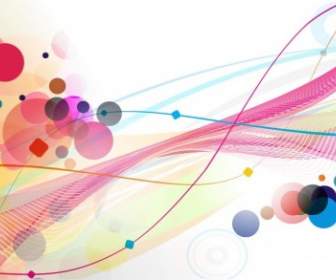 Abstract Colourful Circle Wave Line Background
