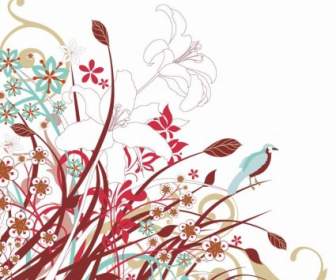 Abstract Floral Flowers Vector Graphic