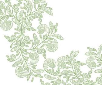 Abstract Floral With Green Pencil Vector Graphic