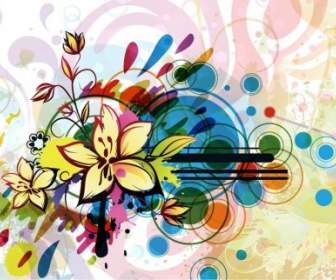 Abstract Flower Background Vector