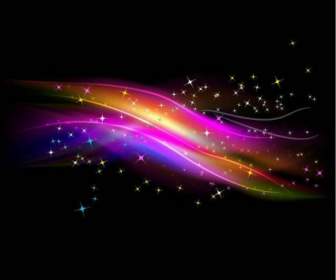 Abstrak Cahaya Bersinar Dengan Bintang Vector Latar Belakang