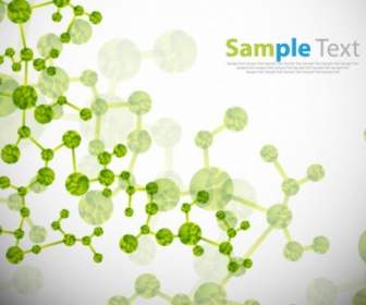 Molécula Verde Abstracto Fondo Vector Illustration