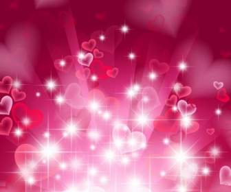 Abstract Heart Background In Pink