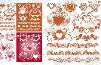 Accommodates A Heart Shaped Pattern With Lace Material Element Vector